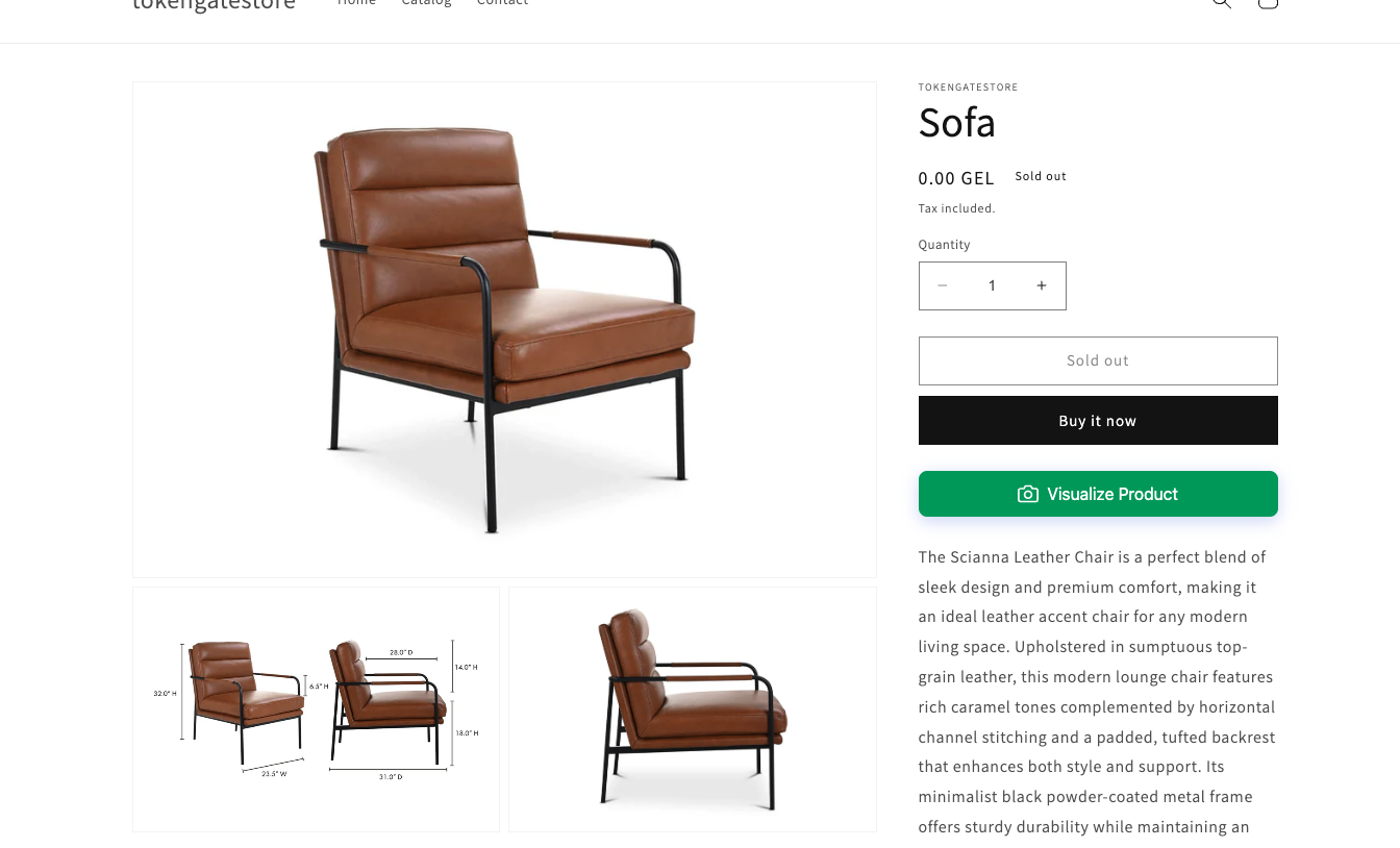 Product page widget interface